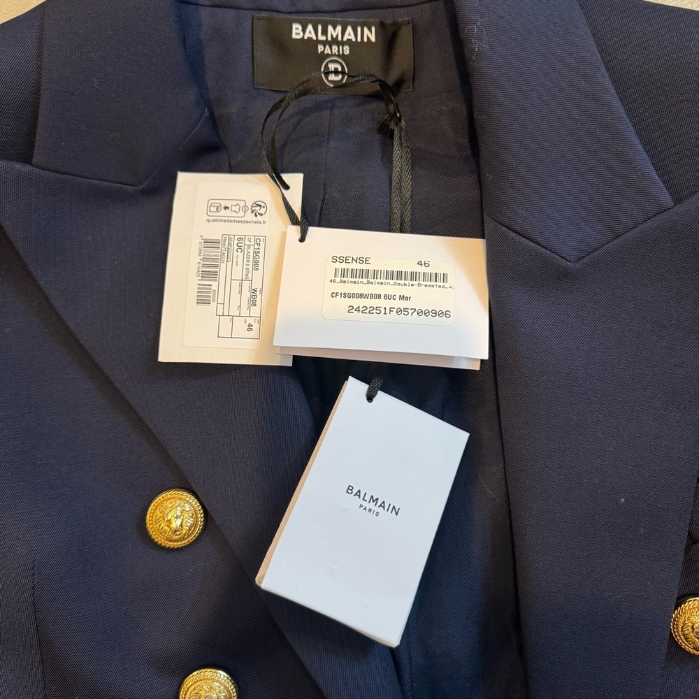 Balmain Navy Blazer with Gold Buttons - Picture 8 of 8